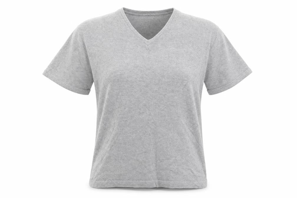 Leisure Wear Womens Grey V-Neck Cotton Pullover Jumper Size L