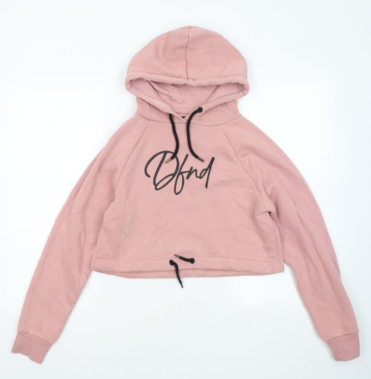 DFND Womens Pink Cotton Pullover Hoodie Size 10