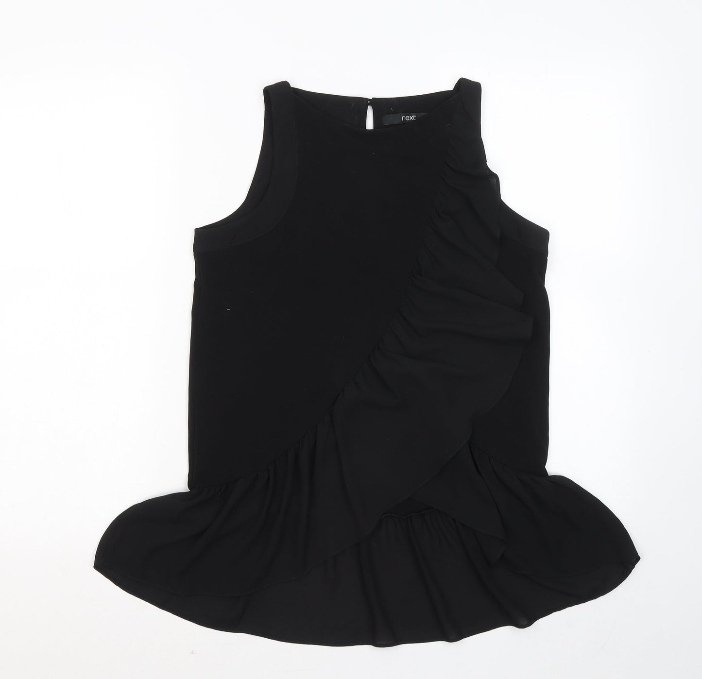 NEXT Womens Black Polyester Basic Tank Size 8 Round Neck