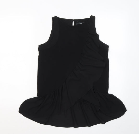 NEXT Womens Black Polyester Basic Tank Size 8 Round Neck