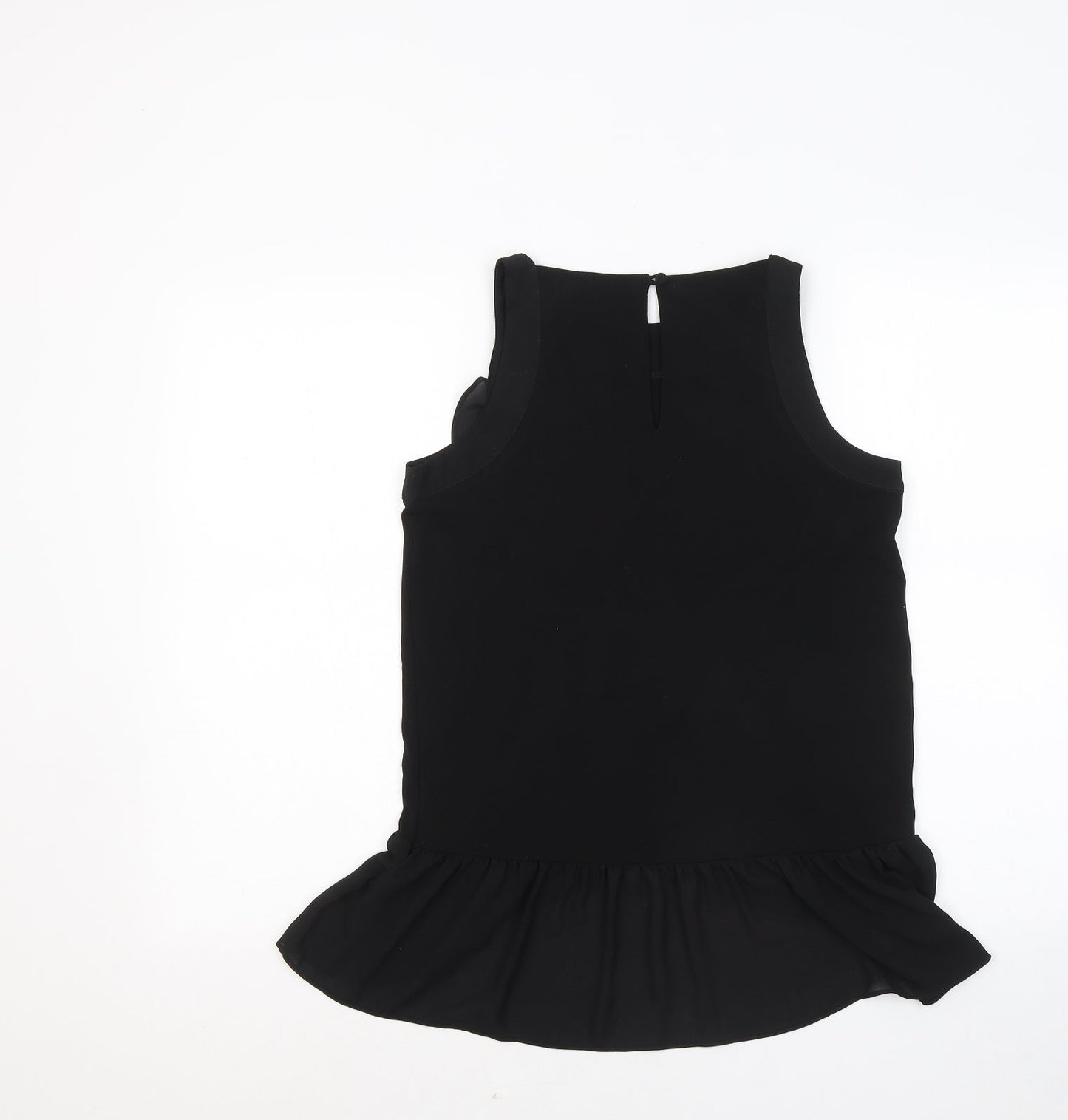 NEXT Womens Black Polyester Basic Tank Size 8 Round Neck