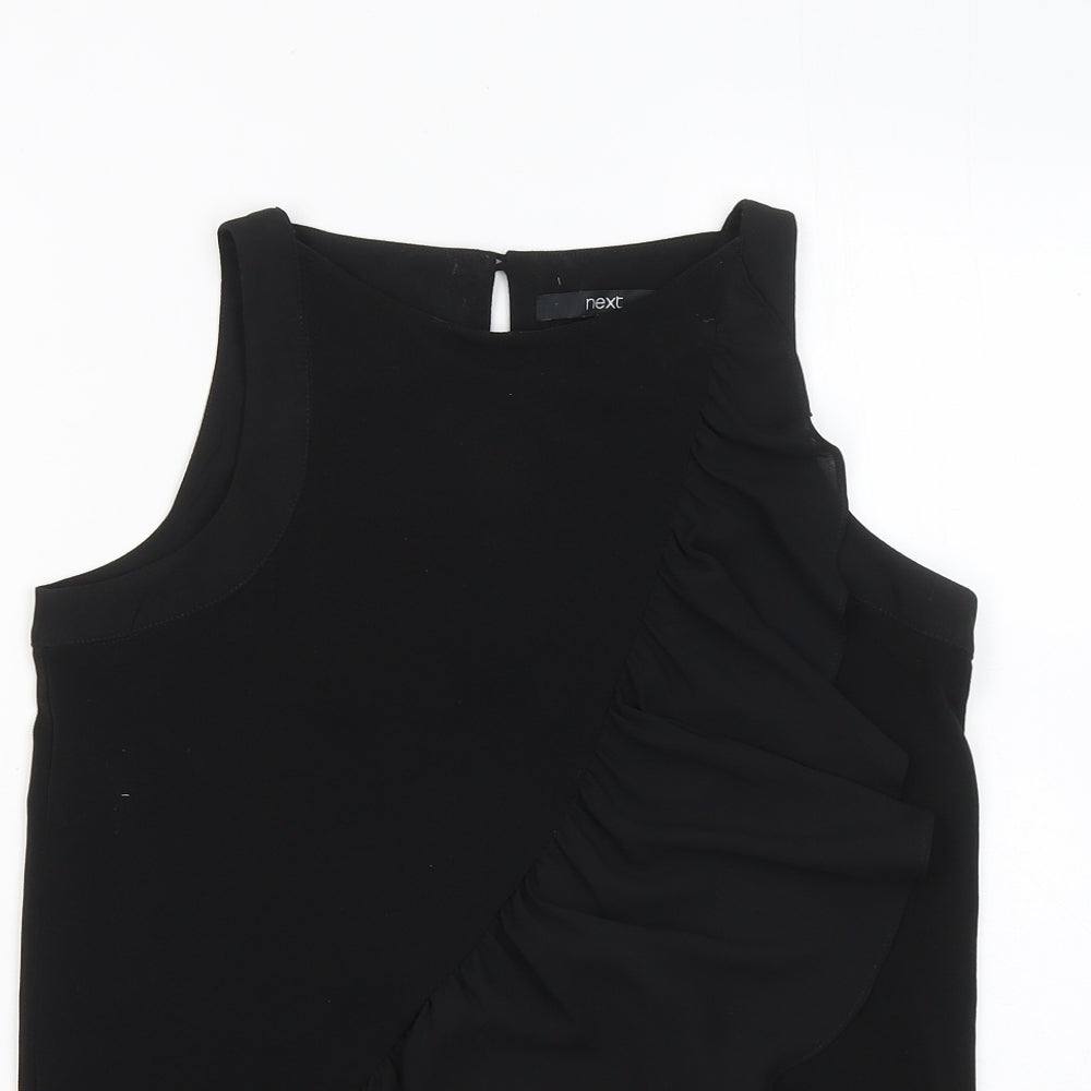 NEXT Womens Black Polyester Basic Tank Size 8 Round Neck
