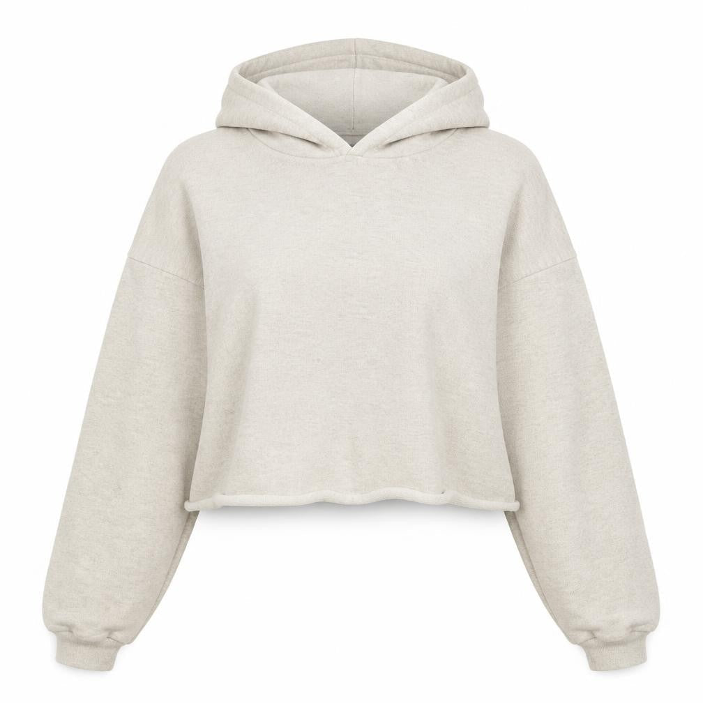 ASOS Womens Beige Polyester Pullover Hoodie Size 6 - Cropped