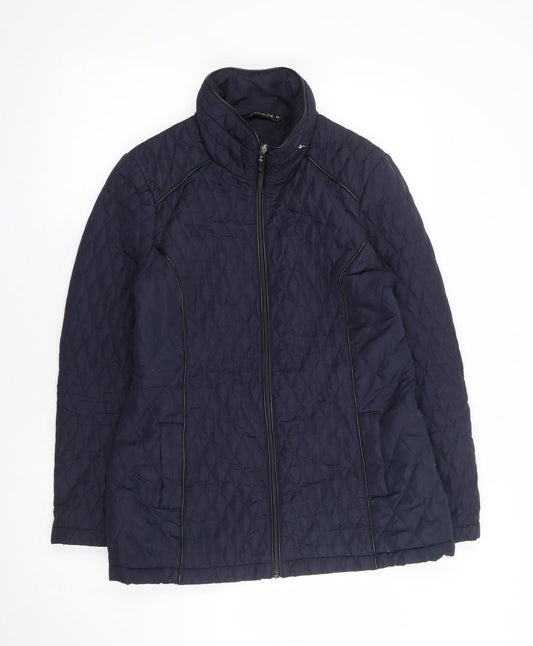 Bonmarché Womens Blue Rain Coat Coat Size 10 Zip
