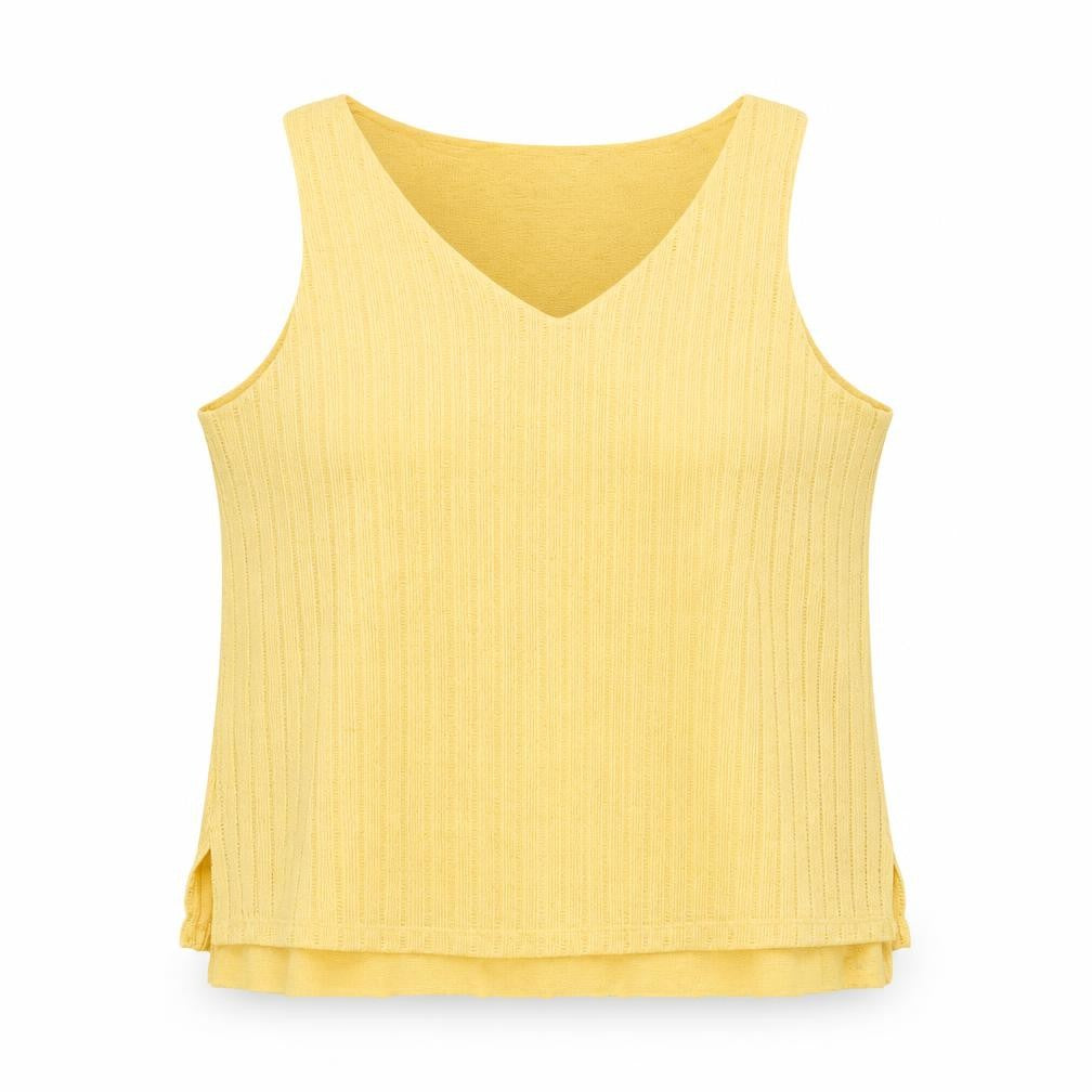 Dunnes Womens Yellow Polyester Jersey Tank Size L Round Neck
