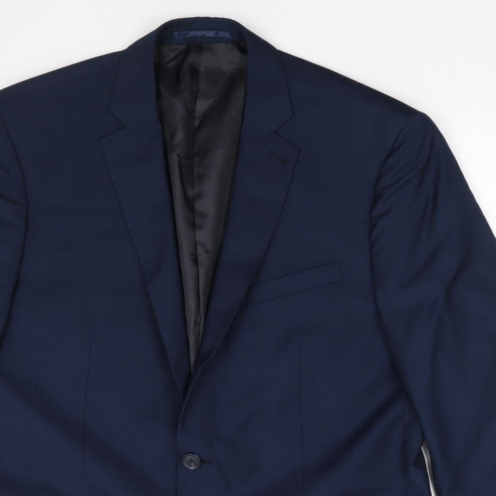 Tailor & Cutter Mens Blue Polyester Jacket Suit Jacket Size 40