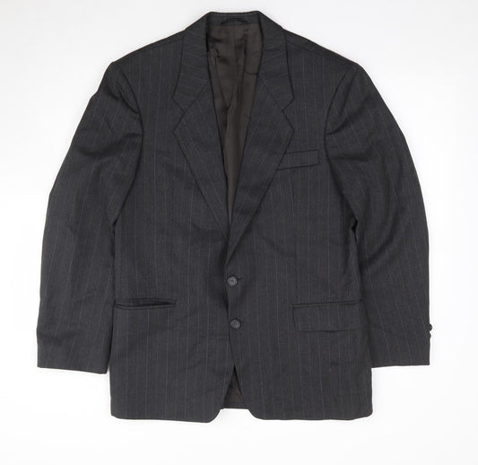 Rudnick Mens Grey Striped Polyester Jacket Suit Jacket Size 38