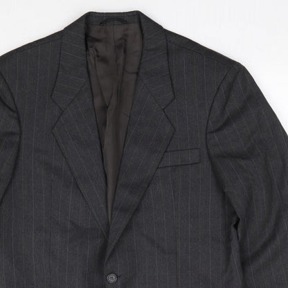 Rudnick Mens Grey Striped Polyester Jacket Suit Jacket Size 38