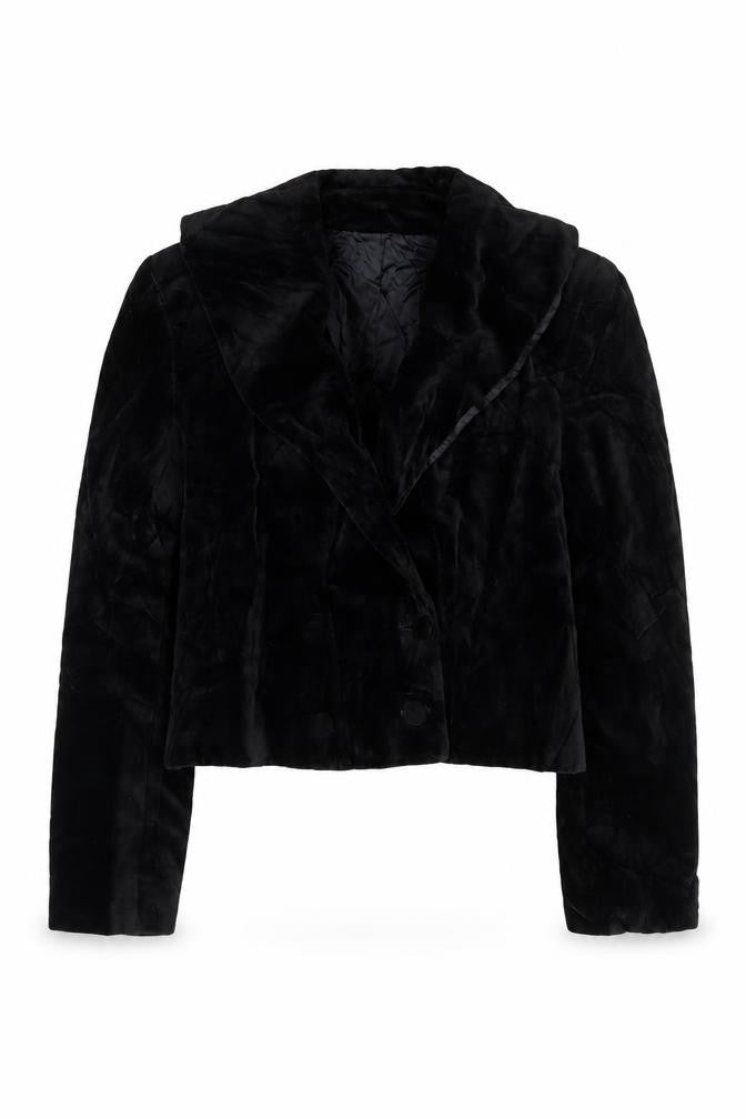 St Micheal Womens Black Cotton Jacket Suit Jacket Size 12