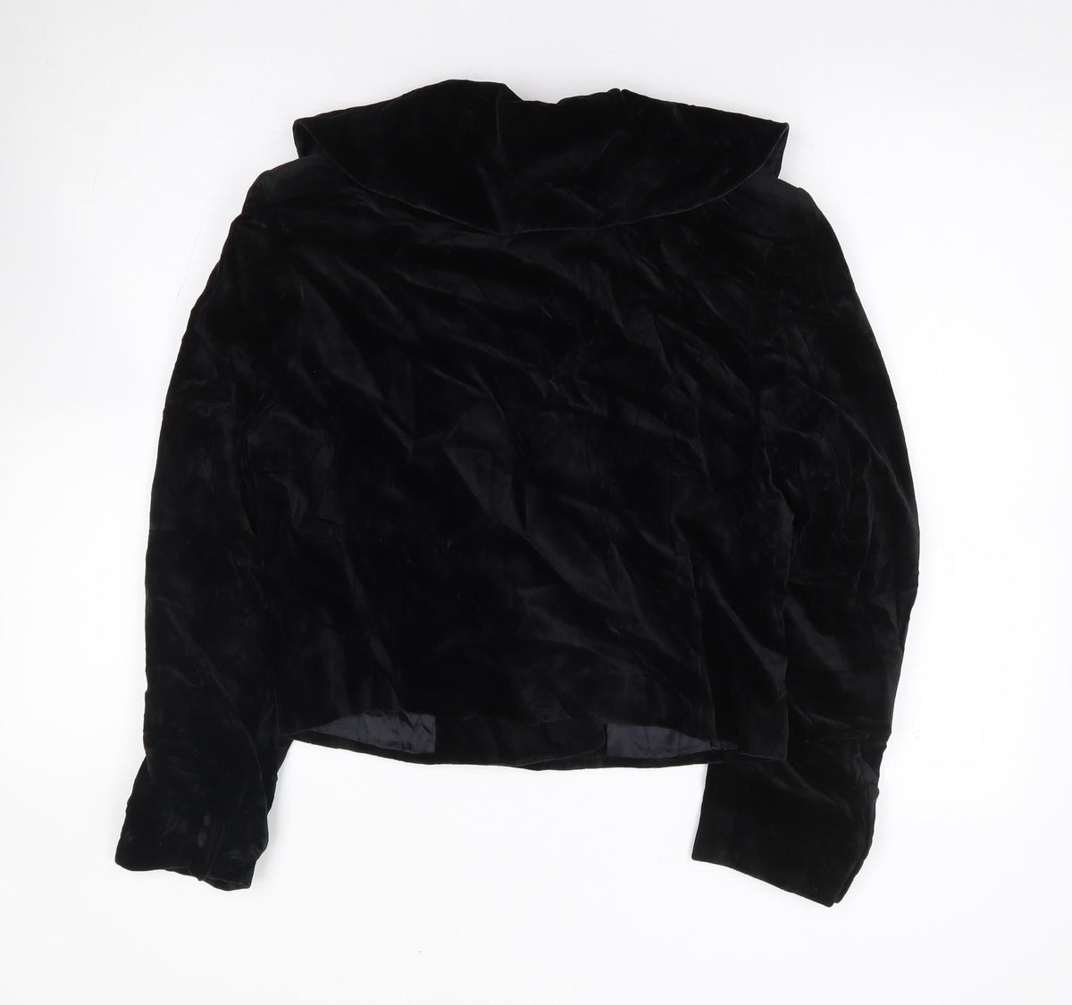 St Micheal Womens Black Cotton Jacket Suit Jacket Size 12
