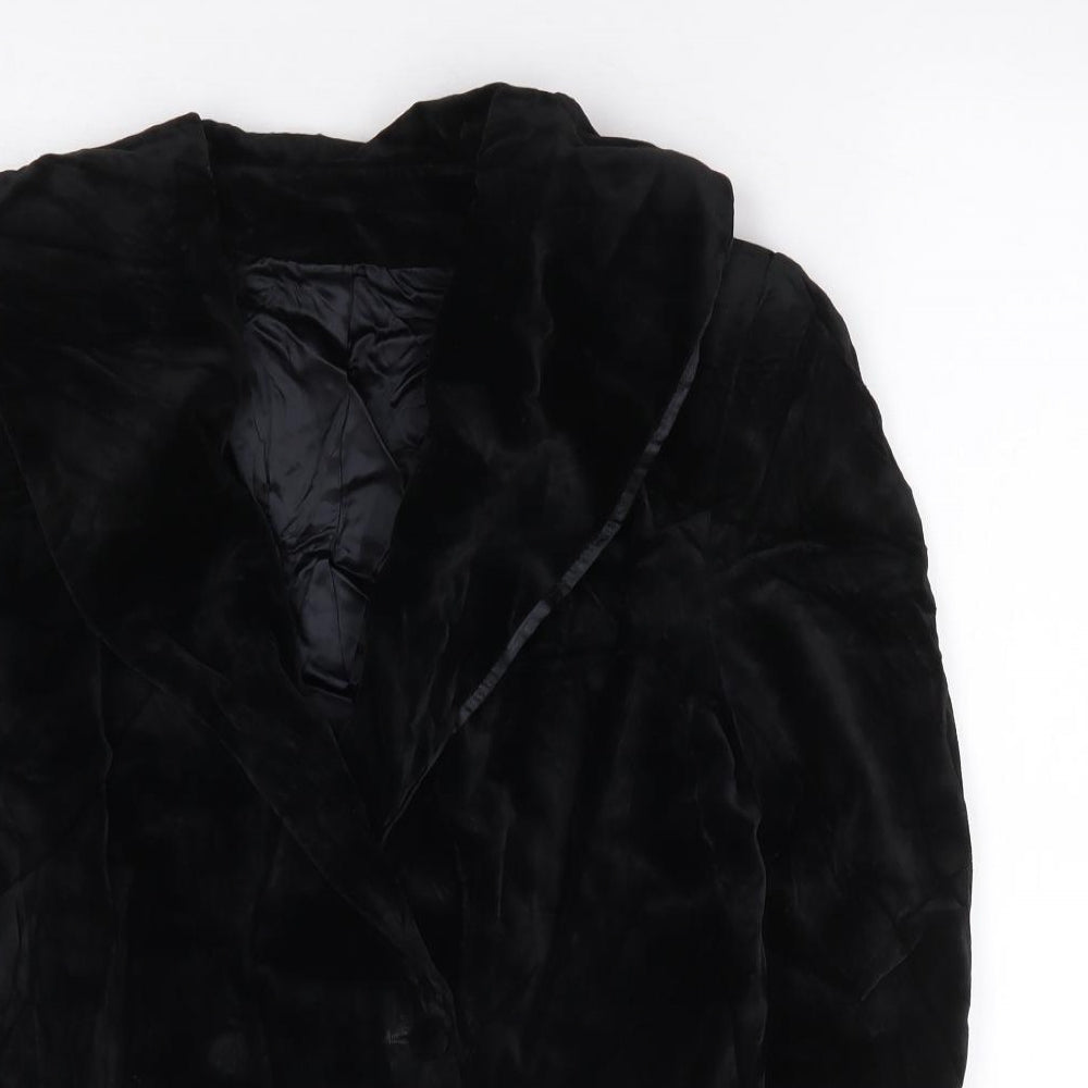 St Micheal Womens Black Cotton Jacket Suit Jacket Size 12