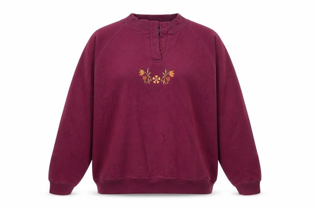 Compliments Womens Purple Polyester Pullover Sweatshirt Size L