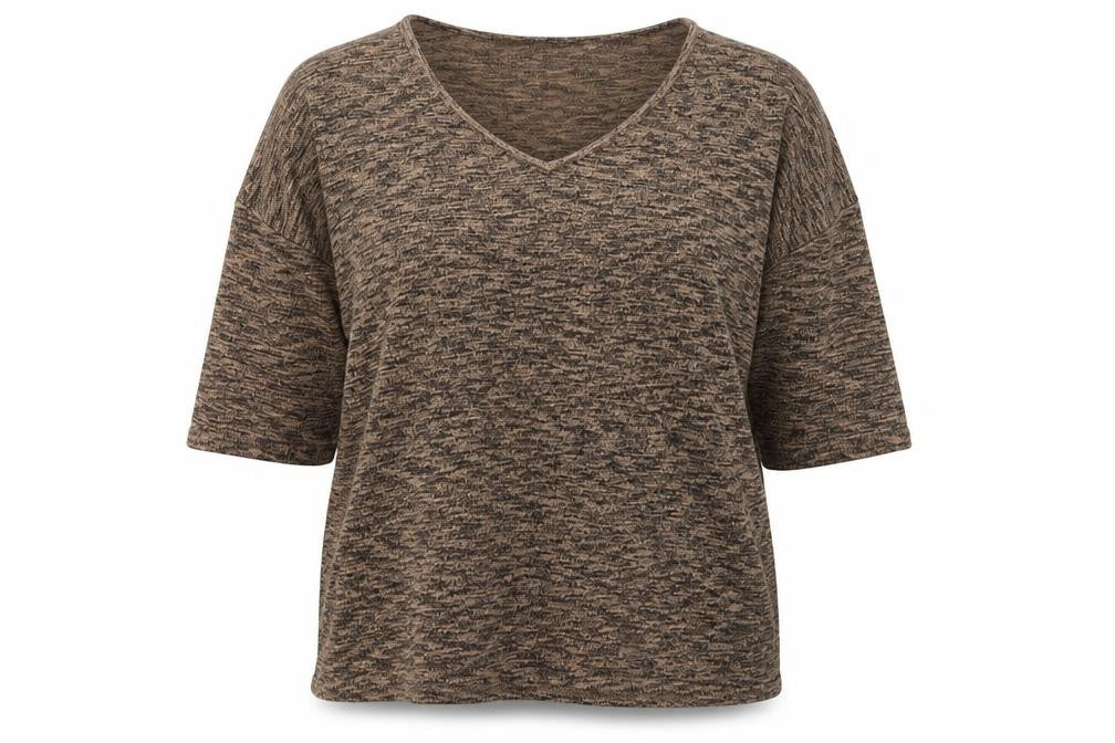 New Look Womens Brown V-Neck Viscose Pullover Jumper Size M
