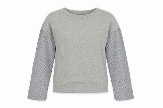 NEXT Womens Grey Striped Cotton Pullover Sweatshirt Size XS