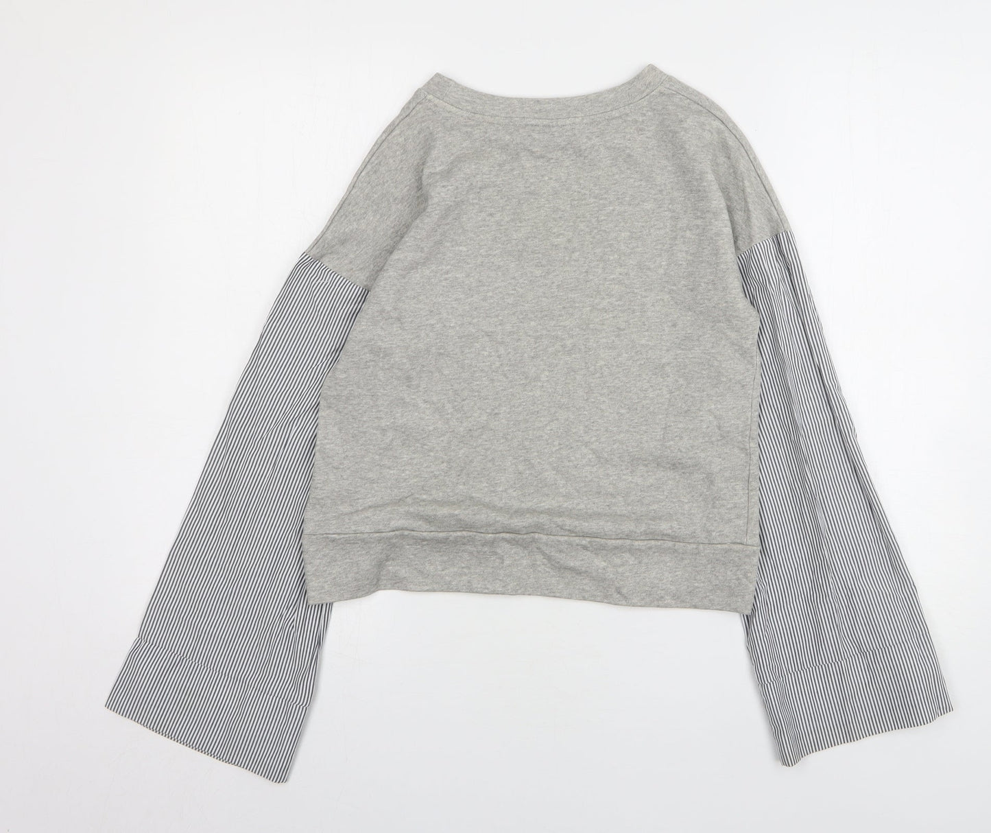 NEXT Womens Grey Striped Cotton Pullover Sweatshirt Size XS