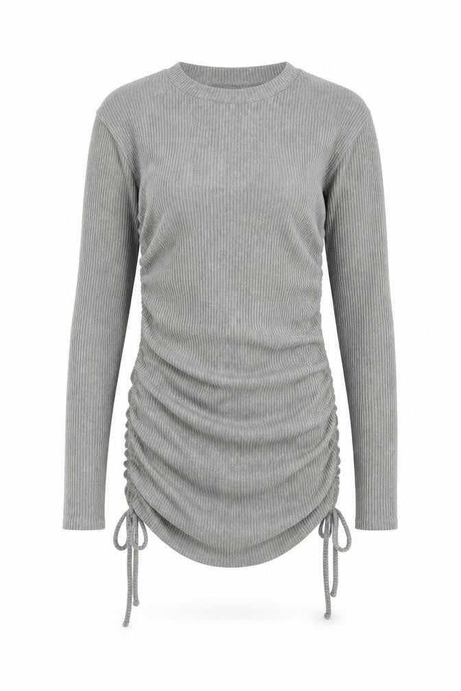 Boohoo Womens Grey Round Neck Viscose Pullover Jumper Size 8