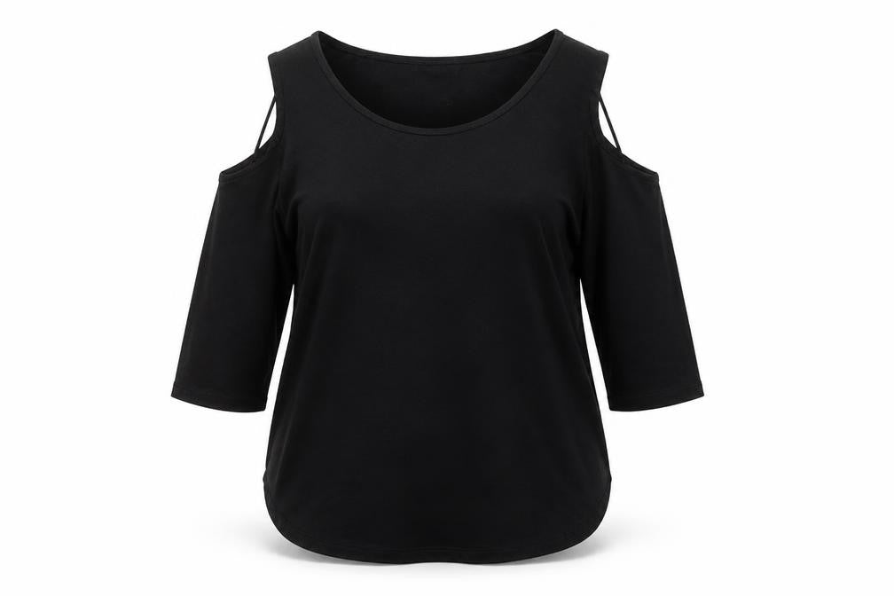 Select Womens Black Round Neck Polyester Pullover Jumper Size 14