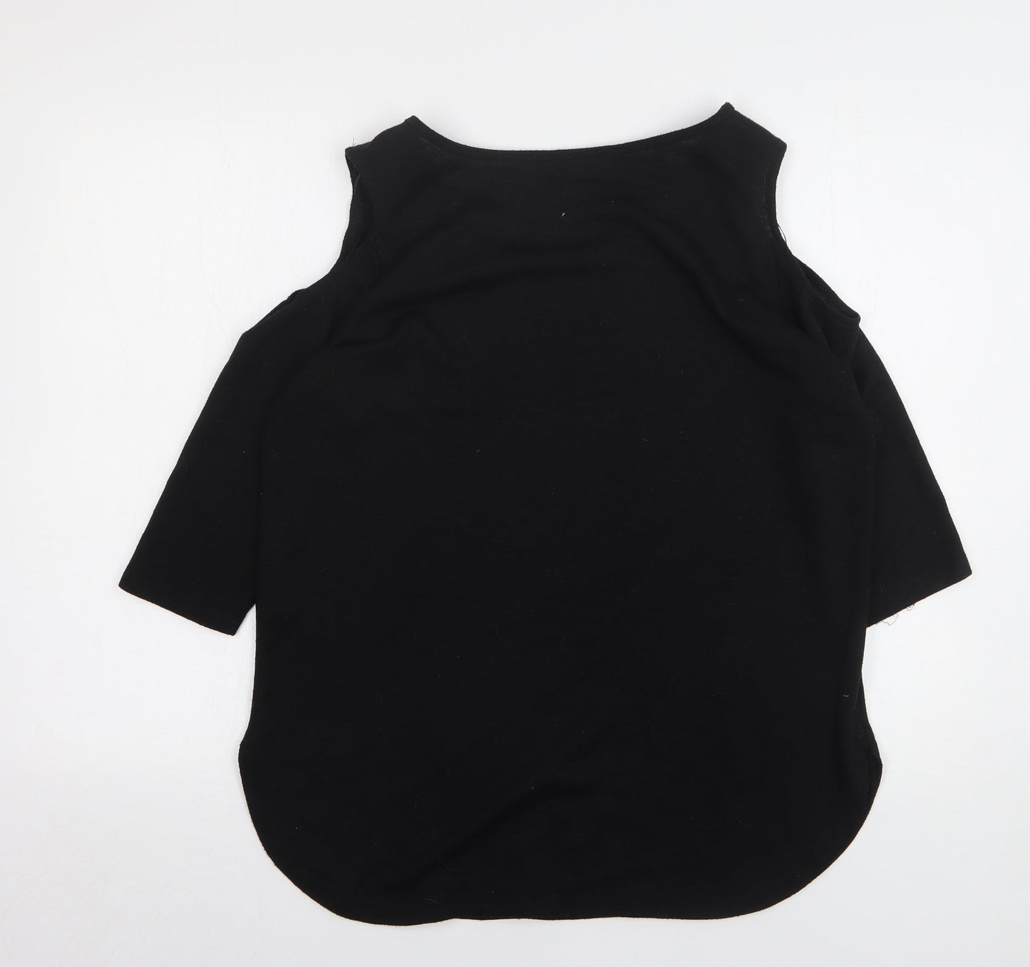 Select Womens Black Round Neck Polyester Pullover Jumper Size 14