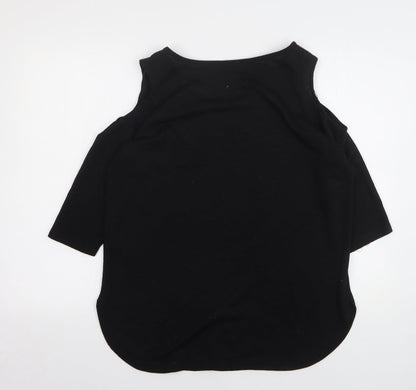 Select Womens Black Round Neck Polyester Pullover Jumper Size 14