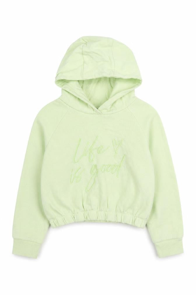 Pep&Co Girls Green Cotton Pullover Hoodie Size 7-8 Years