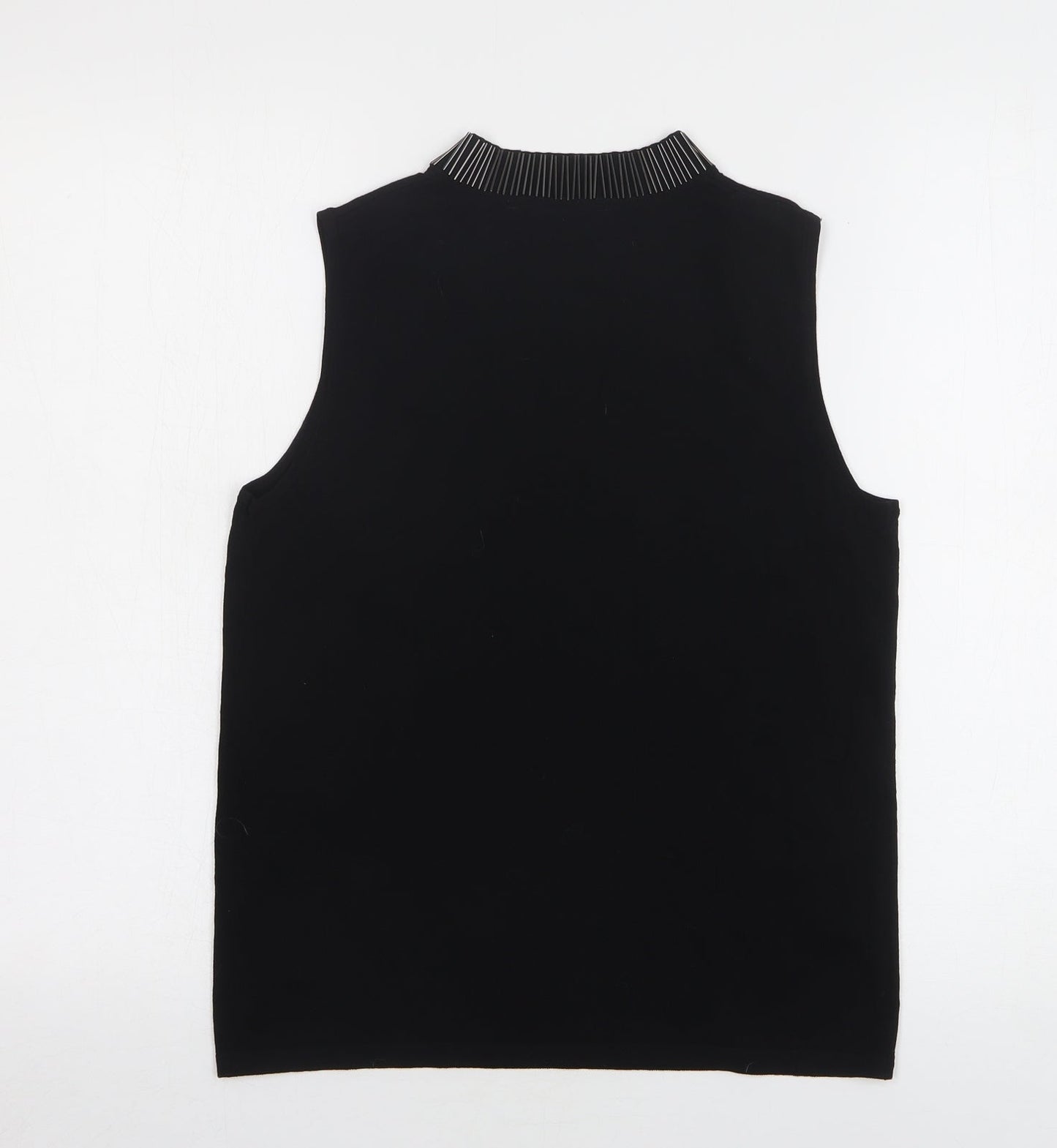 Dorothy Perkins Womens Black Polyester Basic T-Shirt Size 12 Round Neck