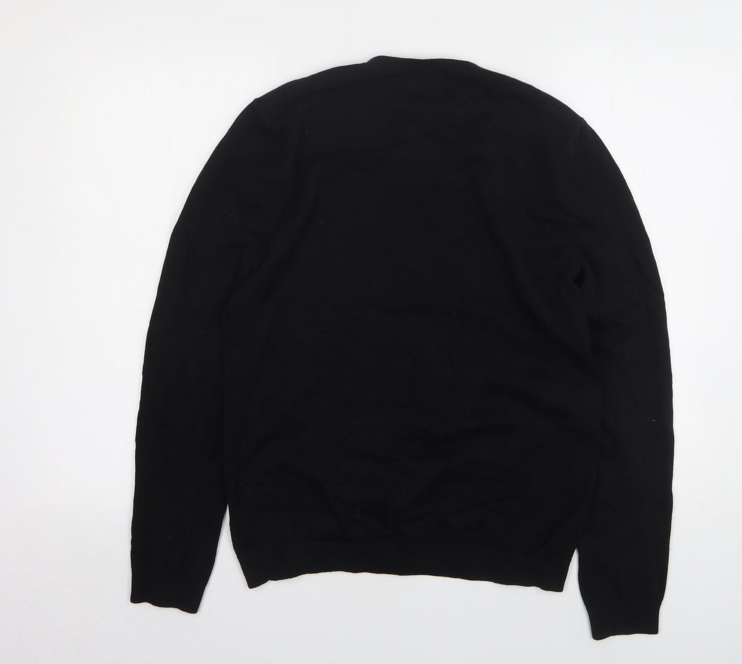 Topman Womens Black Round Neck Cotton Pullover Jumper Size S