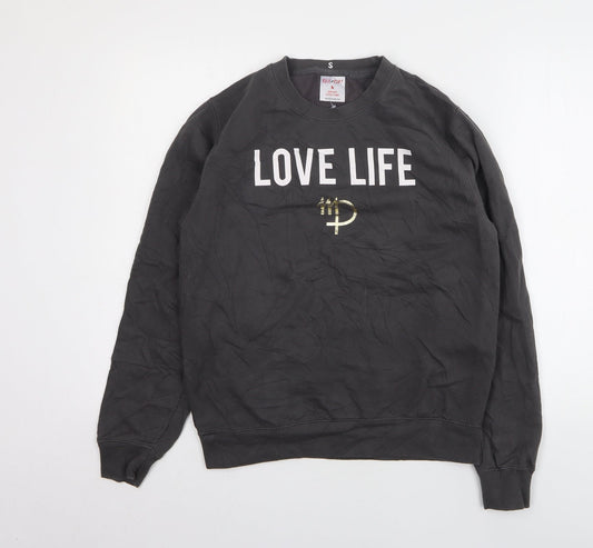 Rock on Ruby Womens Grey Cotton Pullover Sweatshirt Size S - Love Life