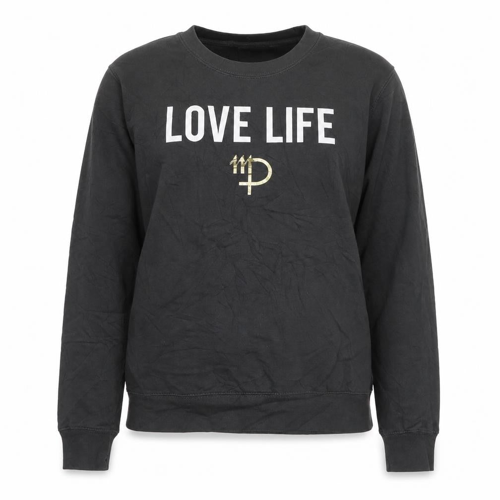 Rock on Ruby Womens Grey Cotton Pullover Sweatshirt Size S - Love Life
