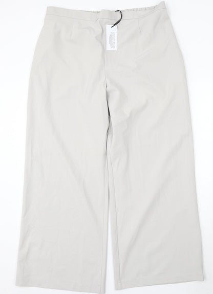 Nightingales Womens Grey Polyester Trousers Size 38 L30 in Regular