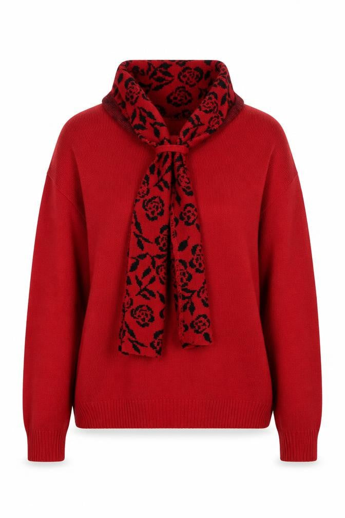Hand to Hand Womens Red Roll Neck Acrylic Pullover Jumper Size S