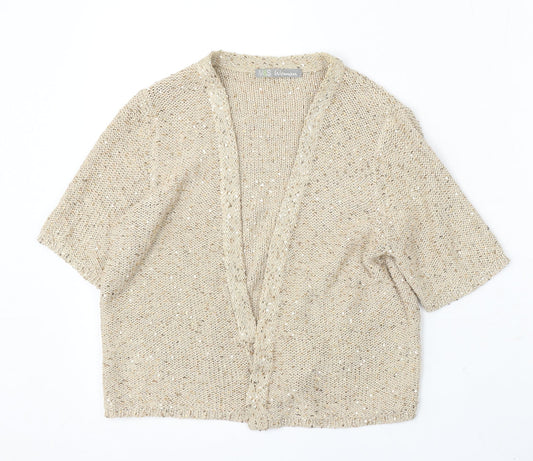 Marks and Spencer Womens Beige V-Neck Polyester Cardigan Jumper Size S
