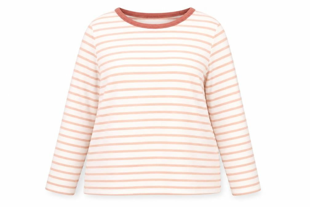 Marks & Spencer Womens Multicoloured Round Neck Striped Cotton Pullover Jumper Size 16