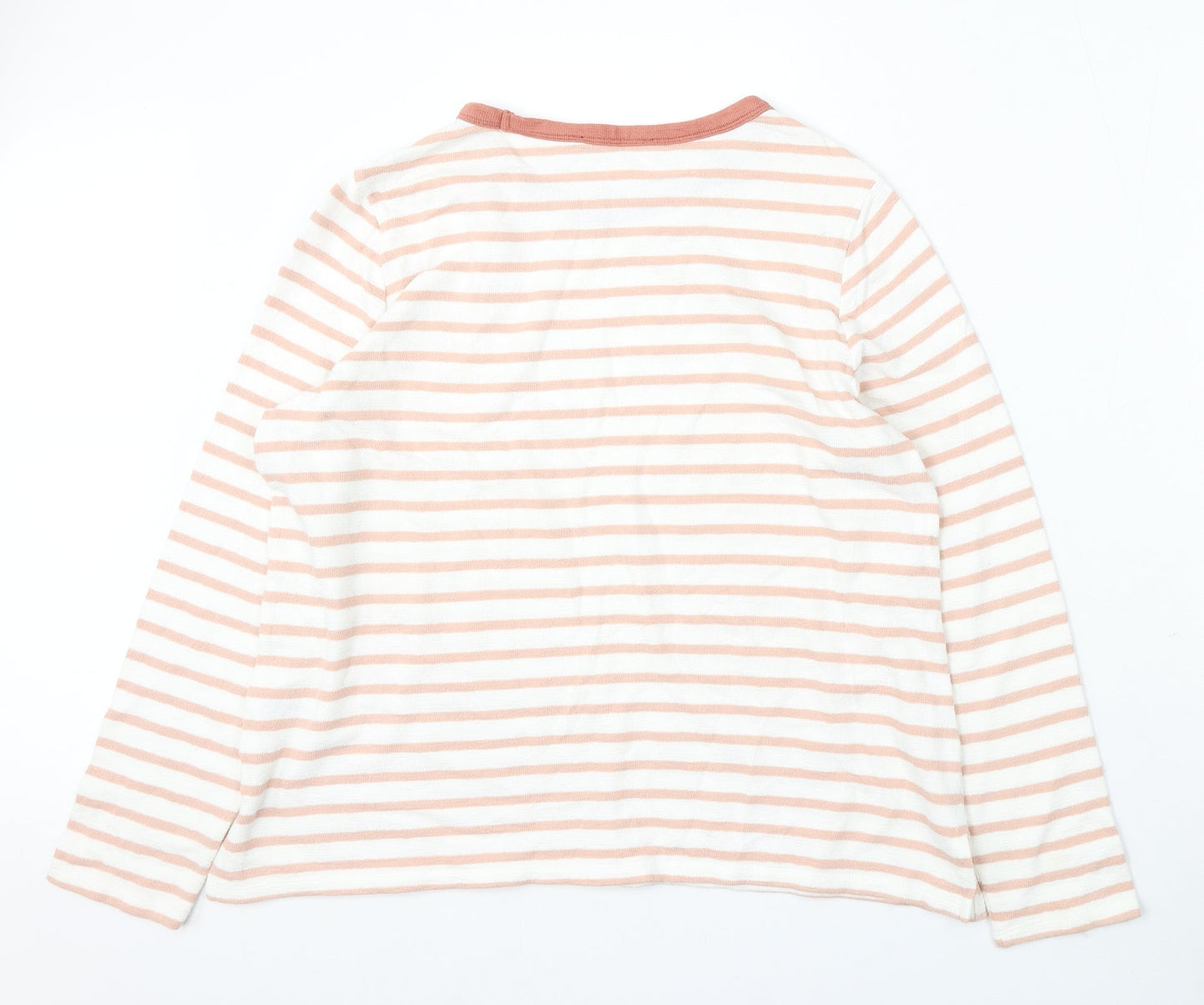 Marks and Spencer Womens Multicoloured Round Neck Striped Cotton Pullover Jumper Size 16
