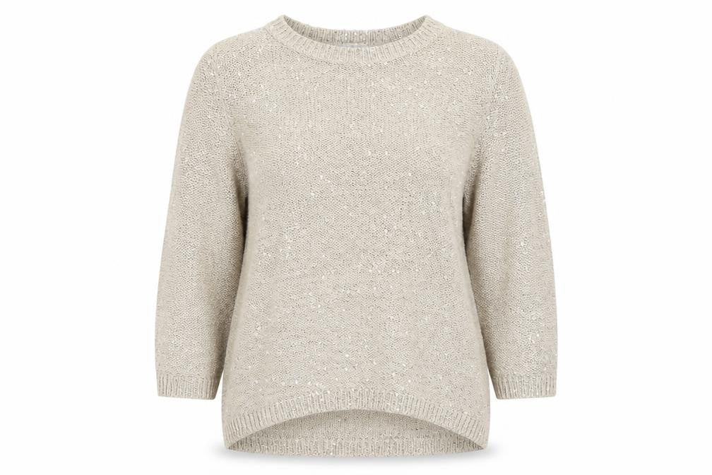 Marks & Spencer Womens Beige Round Neck Polyester Pullover Jumper Size 14
