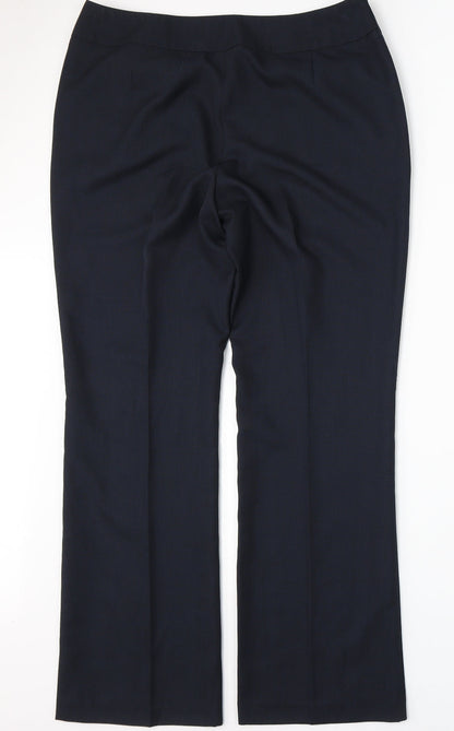 Papaya Womens Blue Polyester Trousers Size 16 L32 in Regular
