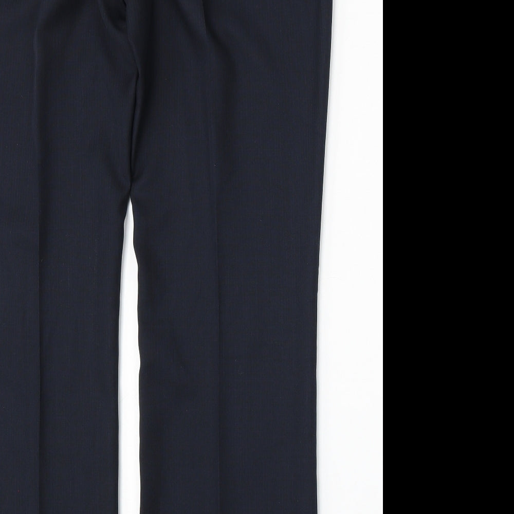 Papaya Womens Blue Polyester Trousers Size 16 L32 in Regular