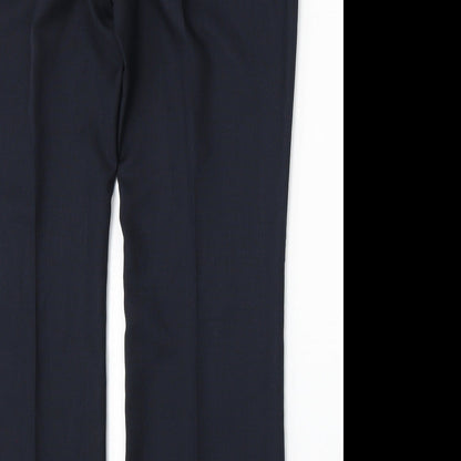 Papaya Womens Blue Polyester Trousers Size 16 L32 in Regular
