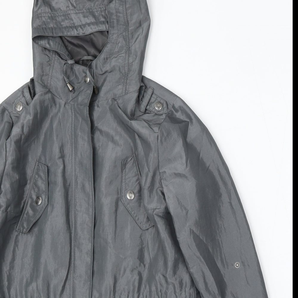Debenhams Womens Silver Jacket Coat Size 12 Zip