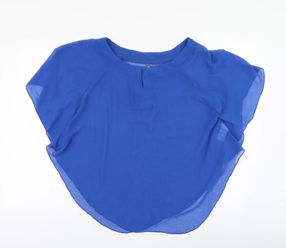 Preloved Envie Womens Blue Polyester Basic Blouse Size 8 Round Neck - Front