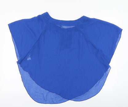 Preloved Envie Womens Blue Polyester Basic Blouse Size 8 Round Neck - Back