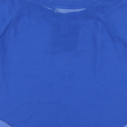 Preloved Envie Womens Blue Polyester Basic Blouse Size 8 Round Neck - Label