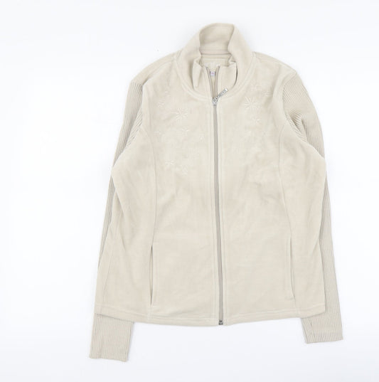 Per Una Womens Beige Polyester Full Zip Hoodie Size M