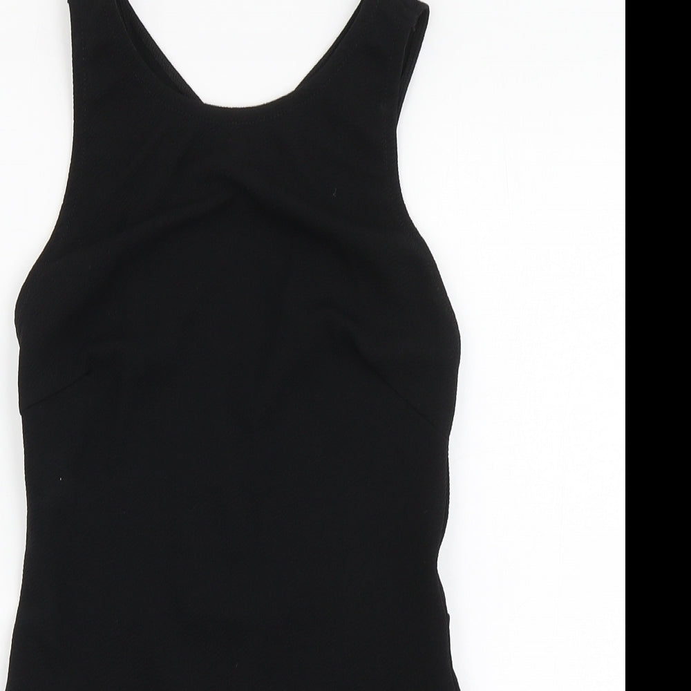Daisy Street Womens Black Polyester Bodysuit One-Piece Size S