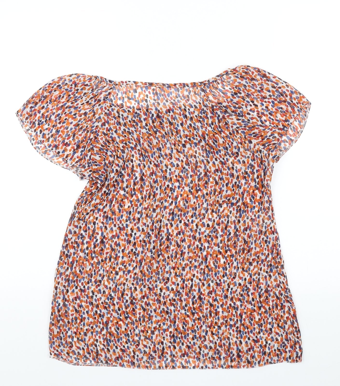 M&Co Womens Multicoloured Polyester Basic Blouse Size 10 Scoop Neck - Dotted