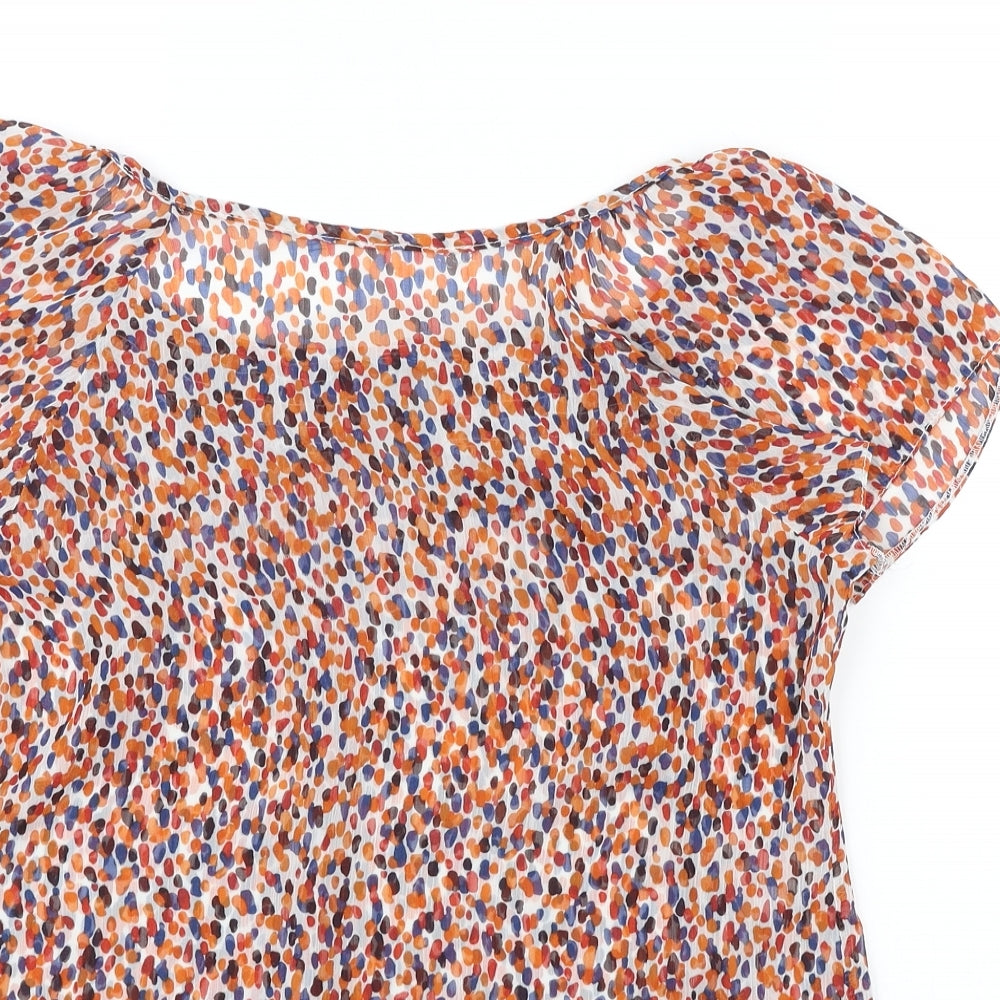 M&Co Womens Multicoloured Polyester Basic Blouse Size 10 Scoop Neck - Dotted