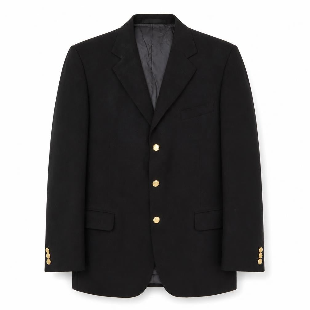 Preworn Mens Black Polyester Jacket Suit Jacket Size 42