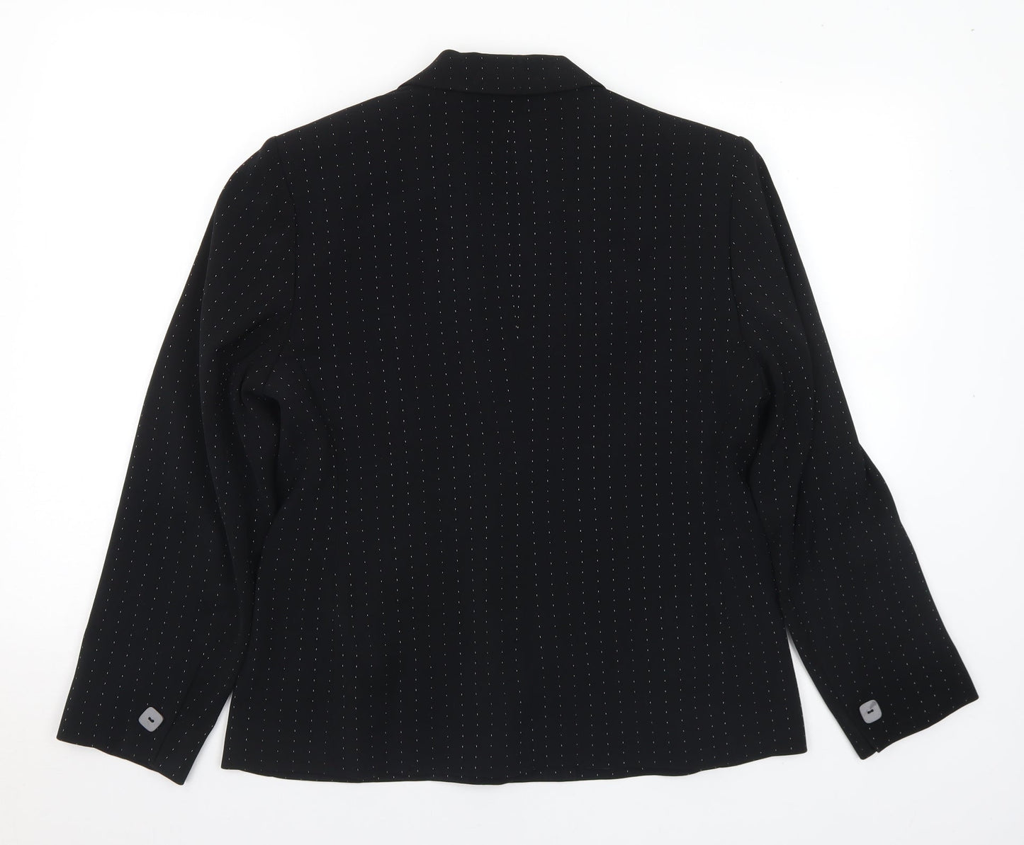 Worthington Industries Womens Black Geometric Polyester Jacket Suit Jacket Size 10