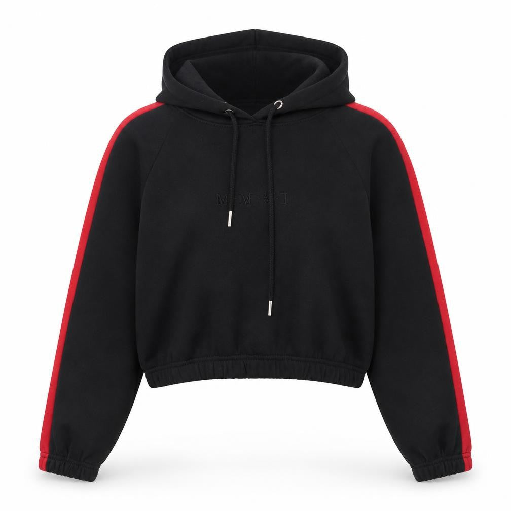 Boohoo Womens Black Cotton Pullover Hoodie Size 8