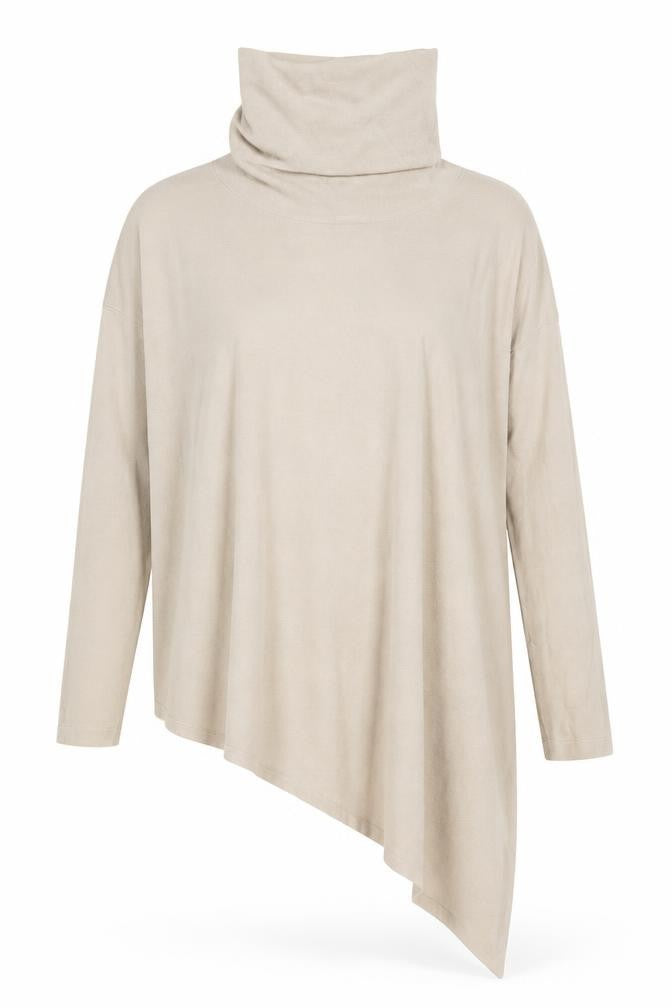 Laetitia Mem Womens Beige Roll Neck Rayon Pullover Jumper Size M - M/L