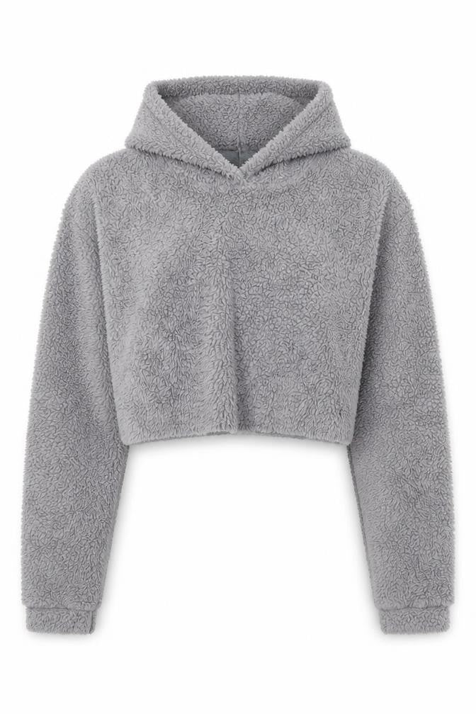 SheIn Womens Grey Polyester Pullover Hoodie Size S